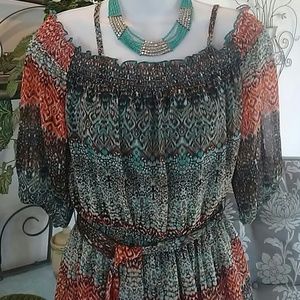 Chiffon Cold Shoulder Dress